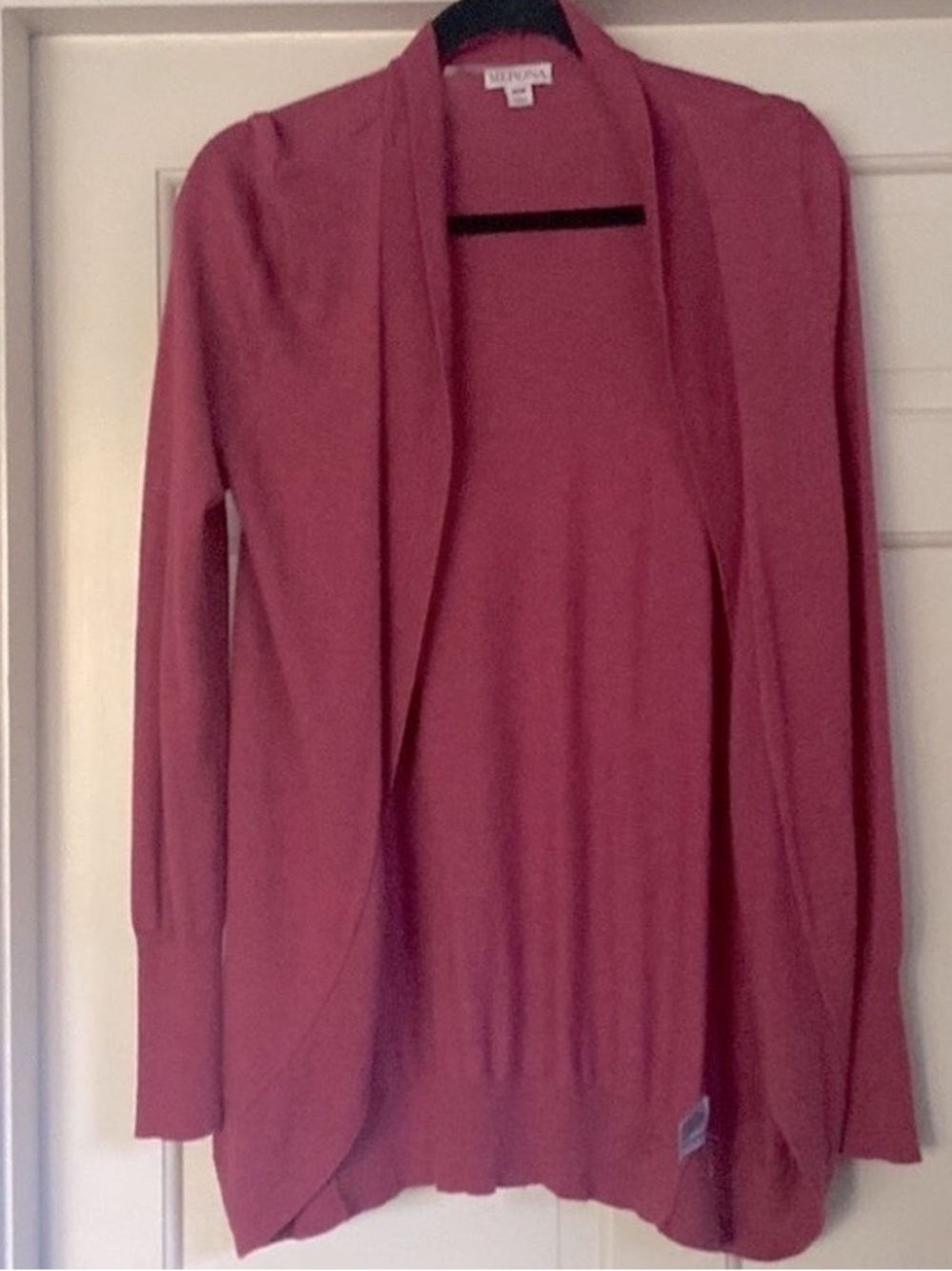 Open Front Knit Cardigan Size Medium Muted Raspberry Pink